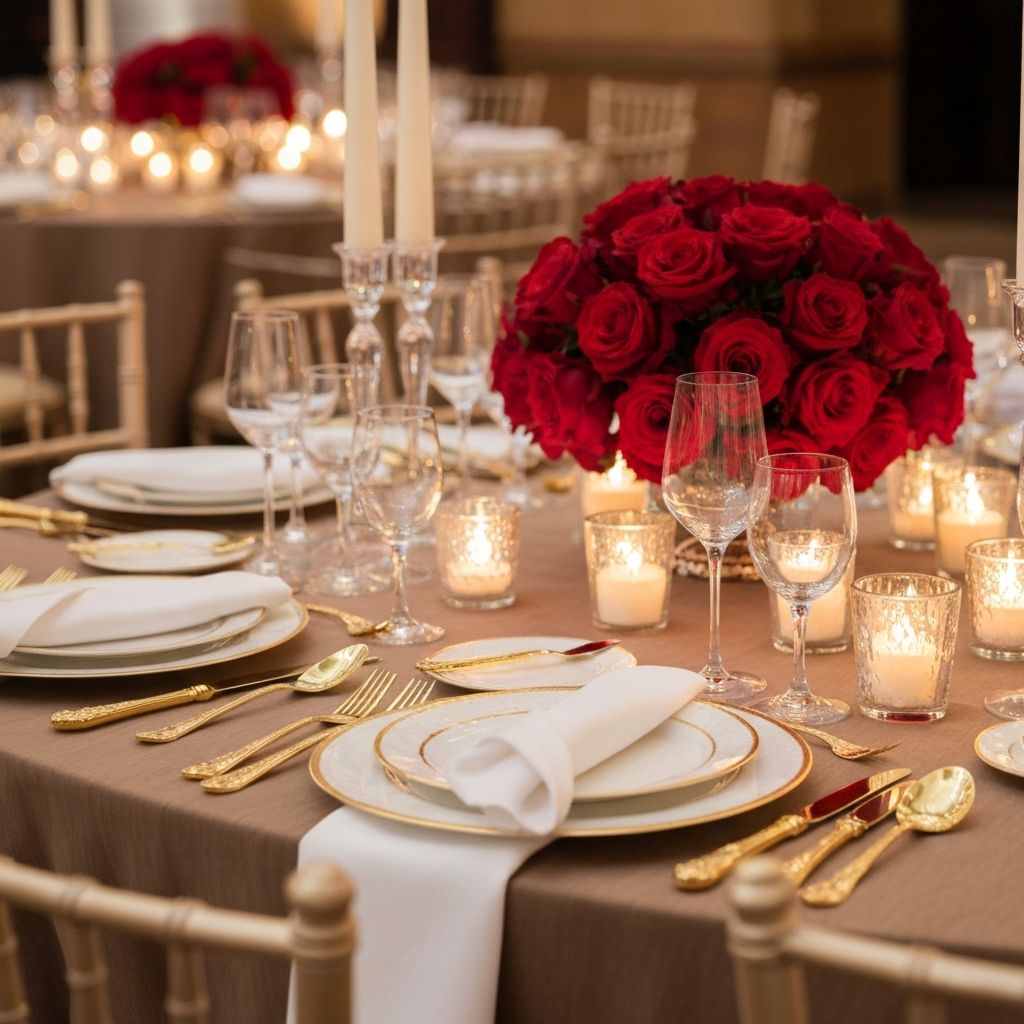 Elegant event table setting with fine china