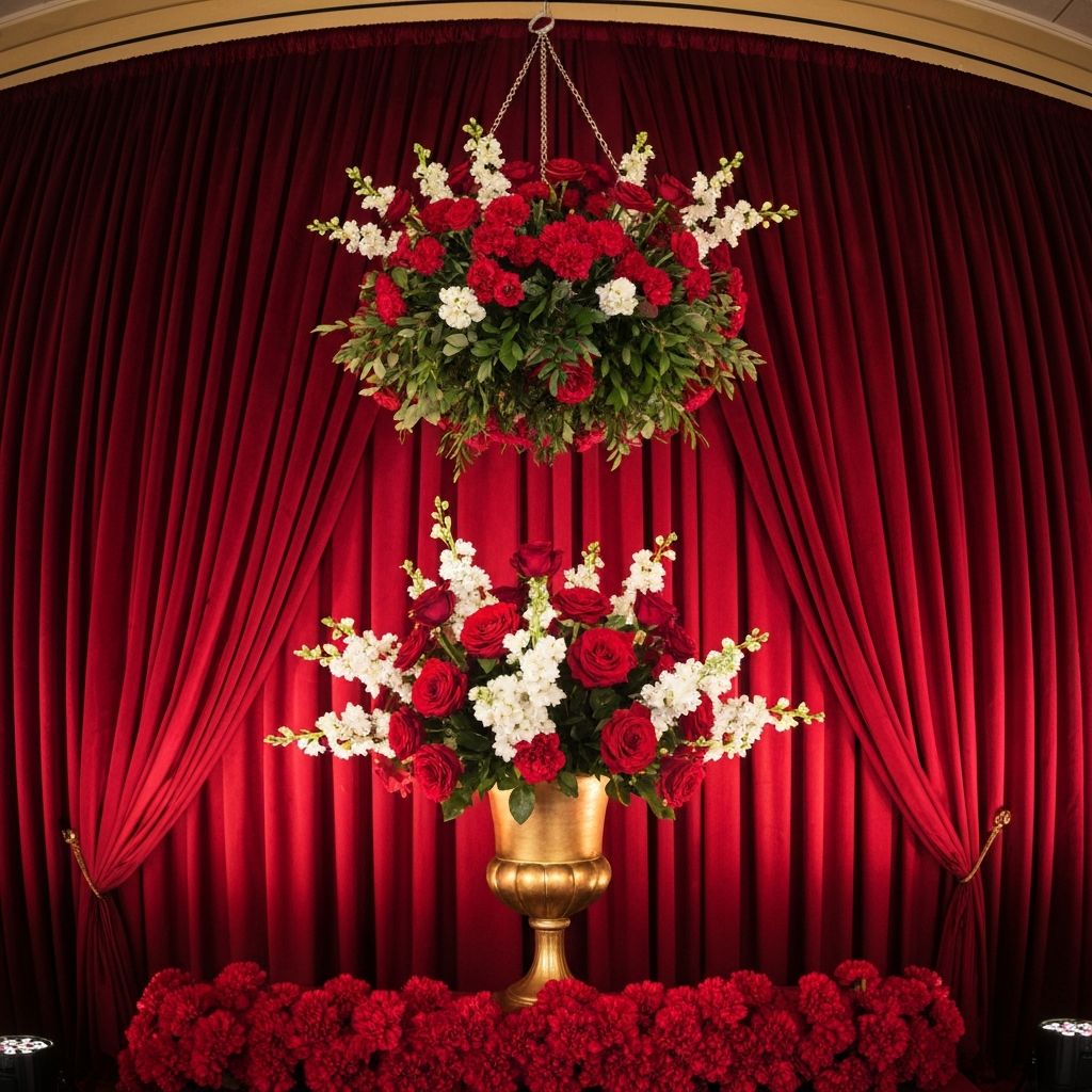Luxury event decoration with elegant floral arrangements